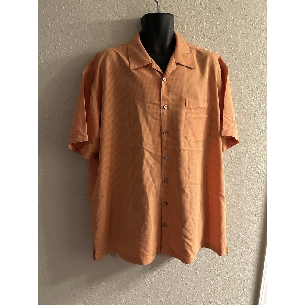 2XL Harriton Button Front Coral Shirt #243*15